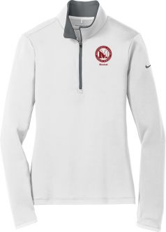 Nike Ladies Dri-FIT Stretch 1/2-Zip, White/Grey